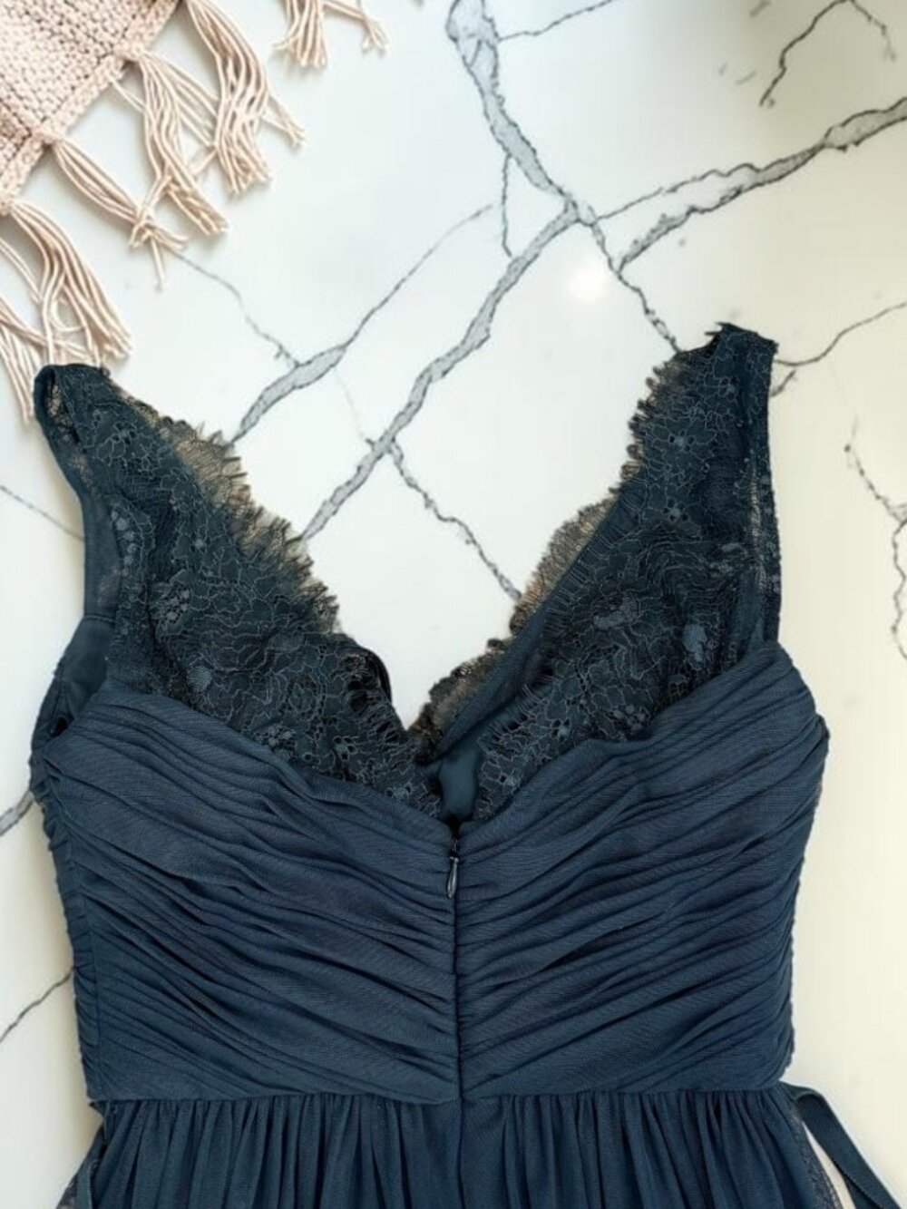 Anthropologie BHLDN Fleur Hitherto Fleur Blue Opal Dress Size 2 Lace Tulle - Picture 7 of 9